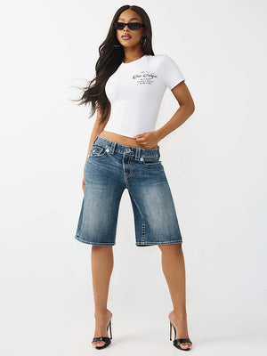 True Religion T-Shirt Crystal Buddha Ss Baby Optic White