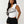 True Religion Top Lace Up Cap Slvs Rib Optic White