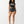 True Religion Top Sporty Ruched Keyhole Jet Black