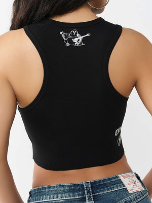 True Religion Top Rib Racer Tank Jet Black