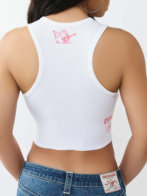 True Religion Top Rib Racer Tank Optic White