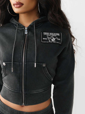 TRUE RELIGION JACKET VINTAGE WASH JET BLACK