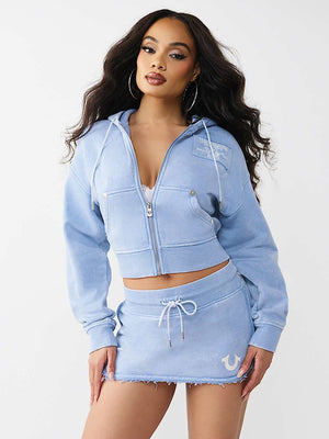 TRUE RELIGION JACKET VINTAGE WASH ENDLESS SKY