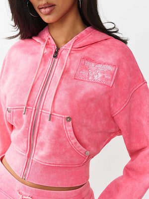 TRUE RELIGION JACKET VINTAGE WASH CAMELLIA ROSE