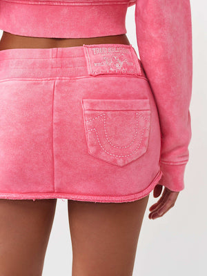 TRUE RELIGION SKIRT MINI VINTAGE WASHED CAMELLIA ROSE