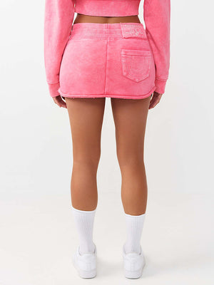 TRUE RELIGION SKIRT MINI VINTAGE WASHED CAMELLIA ROSE