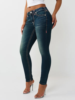 True Religion Jeans Jennie Mr Skinny Sup T Flap Serene Bliss Dark Wash