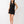 True Religion Embroidered Dress Rib Ruched Mini Jet Black