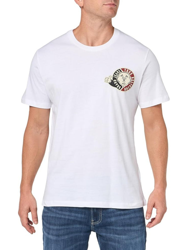 True Religion Thumbs Up T-Shirt Flock Optic White