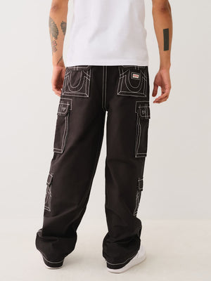 True Religion Big T Cargo Pants Baggy Black-True Religion