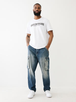 True Religion Big T Cargo Pants Denim El Estor Medium Wash-True Religion