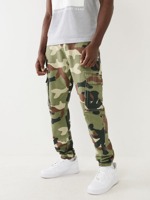 True Religion Big T Cargo Pants Green Camo