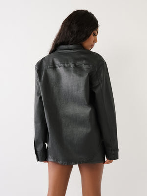 True Religion Georgia Shirt Ladies Coated Black-True Religion