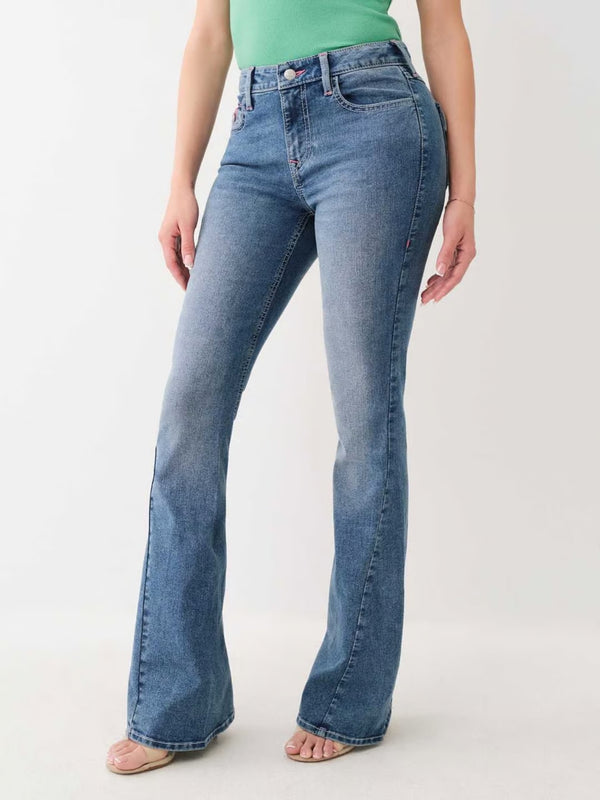 True Religion Joey Jeans Mid Rise Flare Blue