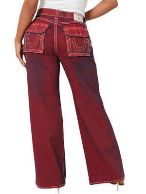 TRUE RELIGION BIG T BOBBIE BAGGY JEANS INDIGO RED-True Religion