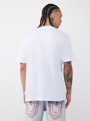 True Religion T-Shirt Buddha Letters White