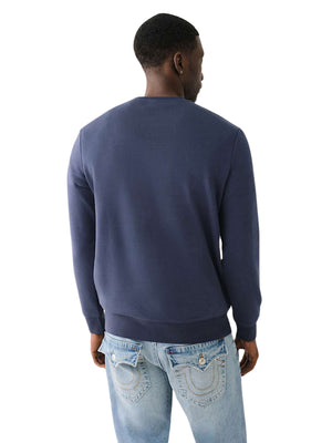 TRUE RELIGION OG LABEL CREW SWEATSHIRT DRESS BLUE-True Religion