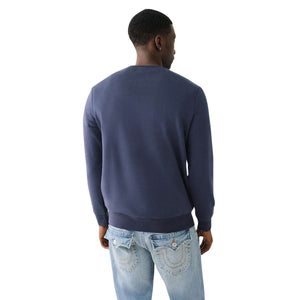 TRUE RELIGION OG LABEL CREW SWEATSHIRT DRESS BLUE-True Religion