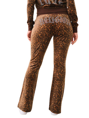 TRUE RELIGION LEOPARD VELOUR BOOTCUT PANTS LEOPARD PRINT-True Religion
