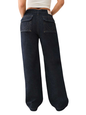 TRUE RELIGION JEAN CARPENTER BAGGY CARGO FLAP 2S BODY RINSE-True Religion