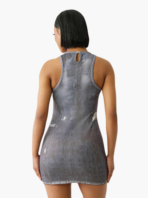 True Religion Indigo Terry Dress Print