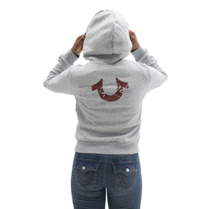 TRUE RELIGION FOIL HS ZIP HOODIE HEATHER GREY-True Religion