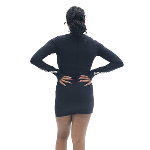 TRUE RELIGION MOTO BRANDED SWEATER DRESS JET BLACK-True Religion