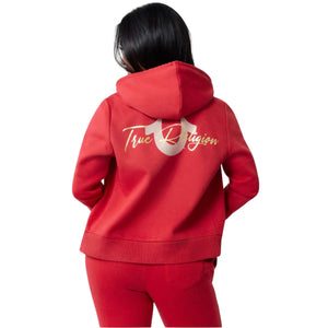 TRUE RELIGION FOIL HS ZIP HOODIE JESTER RED-True Religion