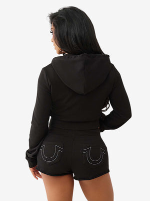 True Religion Hoodie Tr Shrunken Zip Sunshine