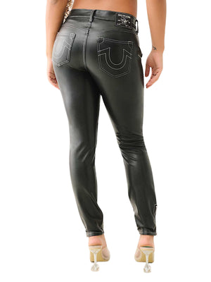 TRUE RELIGION MOTO PU JENNIE MR SKINNY BLACK-True Religion