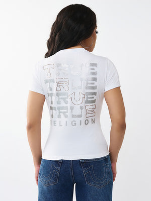 True Religion T-Shirt True Classic Glitter White