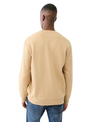 TRUE RELIGION EMBOSSED ARCH SWEATSHIRT TRAVERTINE-True Religion