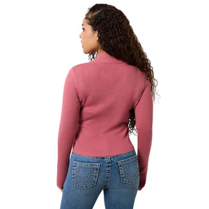 TRUE RELIGION CRYSTAL TR ZIP MOCK NECK LS MAUVEWOOD-True Religion
