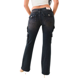 TRUE RELIGION MR BECCA CARGO BOOTCUT FLAP DARK WASH-True Religion