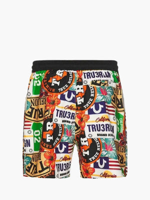 True Religion Aop Sn Board Short White / Mix