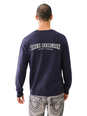 TRUE RELIGION SWEATERS SRS CREWNECK SWEATER DRESS BLUE-True Religion