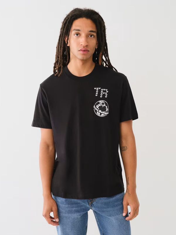 True Religion T-Shirt Multi Graphic Black