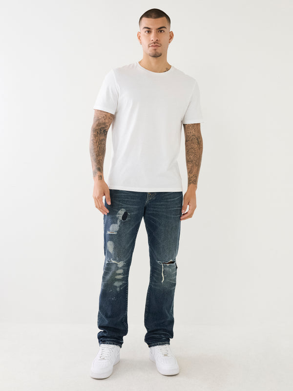 True Religion Ricky Champlain Rips Dark Wash