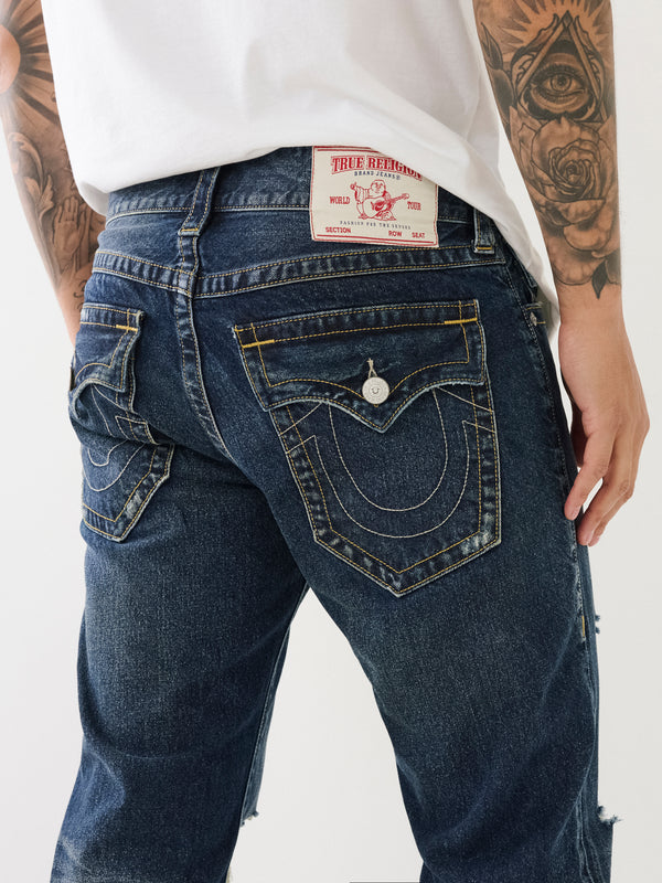 True Religion Ricky Champlain Rips Dark Wash