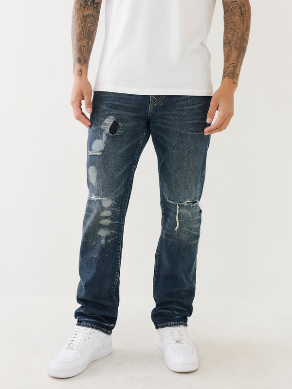 True Religion Ricky Champlain Rips Dark Wash