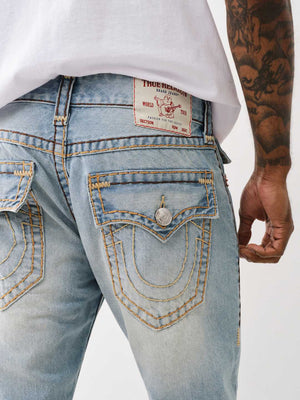 True Religion Joey Jeans Super T Flap Twisted Nihal Light Wash-True Religion