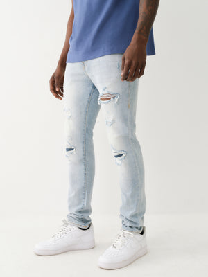 True Religion Whitley Avenue Jeans Ultra Skinny Rip Blue-True Religion