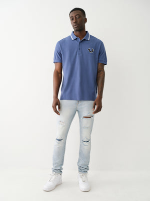 True Religion Whitley Avenue Jeans Ultra Skinny Rip Blue-True Religion