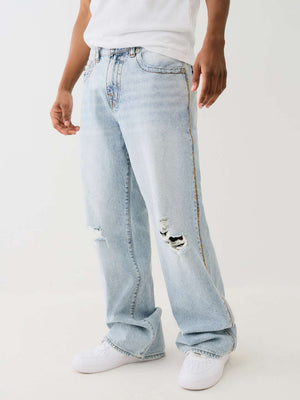 True Religion Vinny Jeans Sideseam Gene Rips Light Wash-True Religion