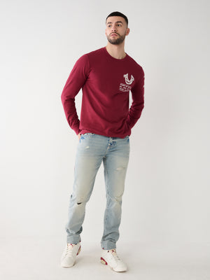 True Religion Jeans Rocco Super T 32 In Lynx Rips Light Wash-True Religion