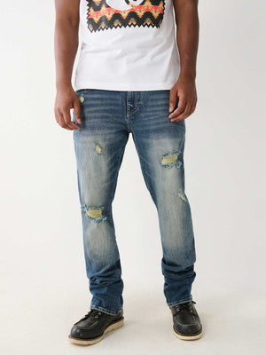 True Religion Ricky Jeans Worn Trophy Rips Medium Wash-True Religion