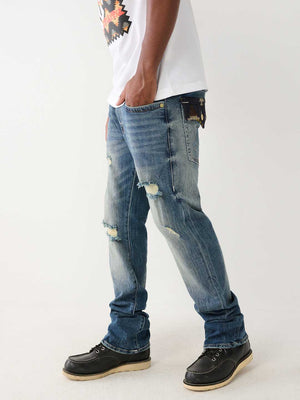 True Religion Ricky Jeans Worn Trophy Rips Medium Wash-True Religion