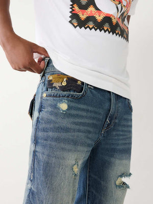 True Religion Ricky Jeans Worn Trophy Rips Medium Wash-True Religion