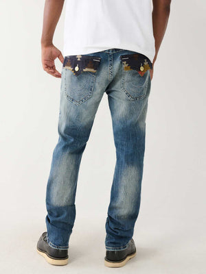 True Religion Ricky Jeans Worn Trophy Rips Medium Wash-True Religion