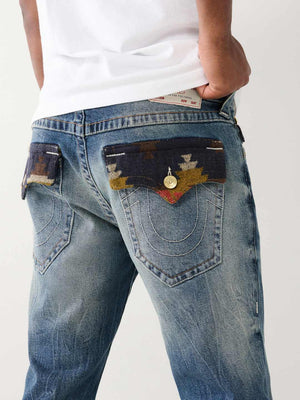 True Religion Ricky Jeans Worn Trophy Rips Medium Wash-True Religion